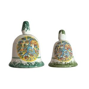 Vintage Ceramic Souvenir Bell (pair of 2) Italy’s Lake Como Theme Collectible